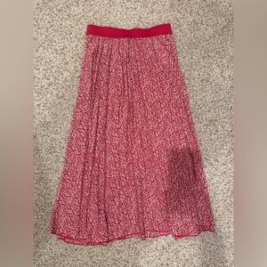 Vince Camuto Pleated Elastic Waist Midi Skirt Sz Small